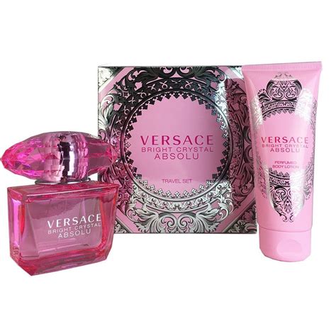 2-piece versace bright crystal & absolu set|Versace Bright Crystal perfume set.